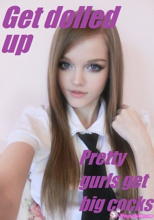 Training Hypno Feminization Femboy sissy caption: Get dolled up Pretty gurls get big cocks Blue Eyed Blonde in School Uniform