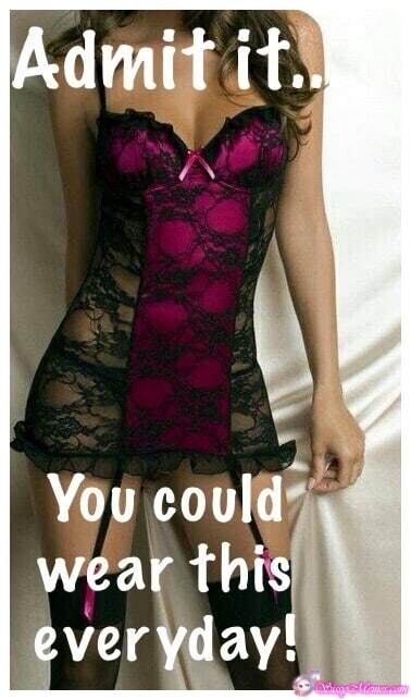 Trap Teen Feminization Femboy sissy caption: Admit it… You could wear this every day! Crossdresser in a Womens Corset