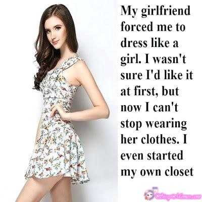 Feminization Femboy sissy caption: My girlfriend forced me to dress like a girl. I wasn’t sure I’d like it at first, but now I can’t stop wearing her clothes. I even started my own closet helpless sissy huniliation cum skinny latinas hot skirts femdom...