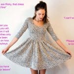 Sissy Looks at Herself in Womans Dress