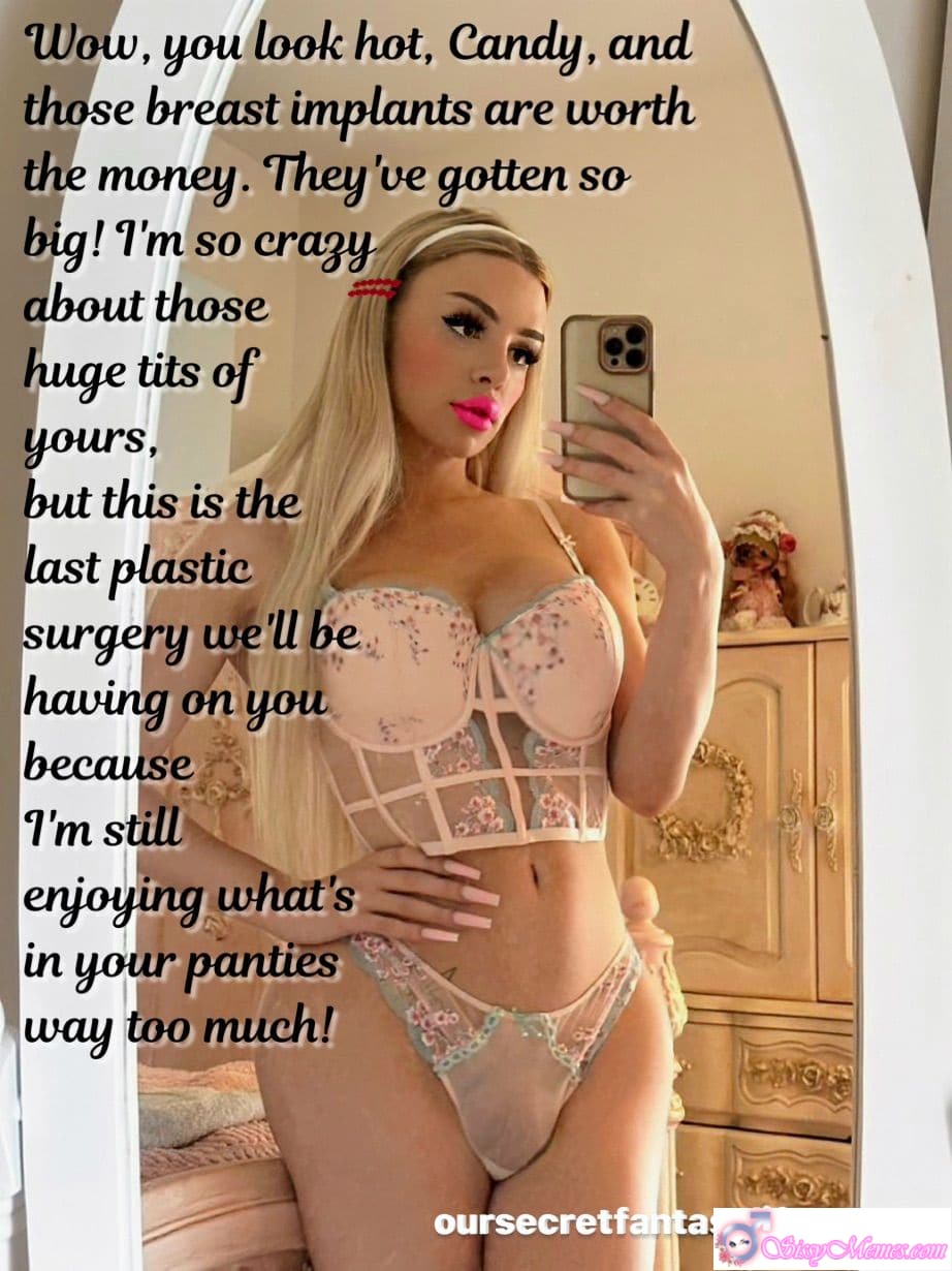Sexy Feminization Femboy Chastity sissy caption: Bold blonde femboy flaunts playful charm and striking boob implants, capturing edgy confidence and eye-catching allure in a single frame. Blonde Sissy Femboy With Stunning Boob Implants