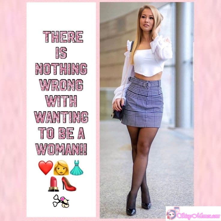 Sexy Femboy Asian sissy caption: There is nothing wrong with wanting to be a woman. This image celebrates self-expression, sissy desires, and the courage to embrace your true feminine identity. Embracing the Desire to Be a Woman