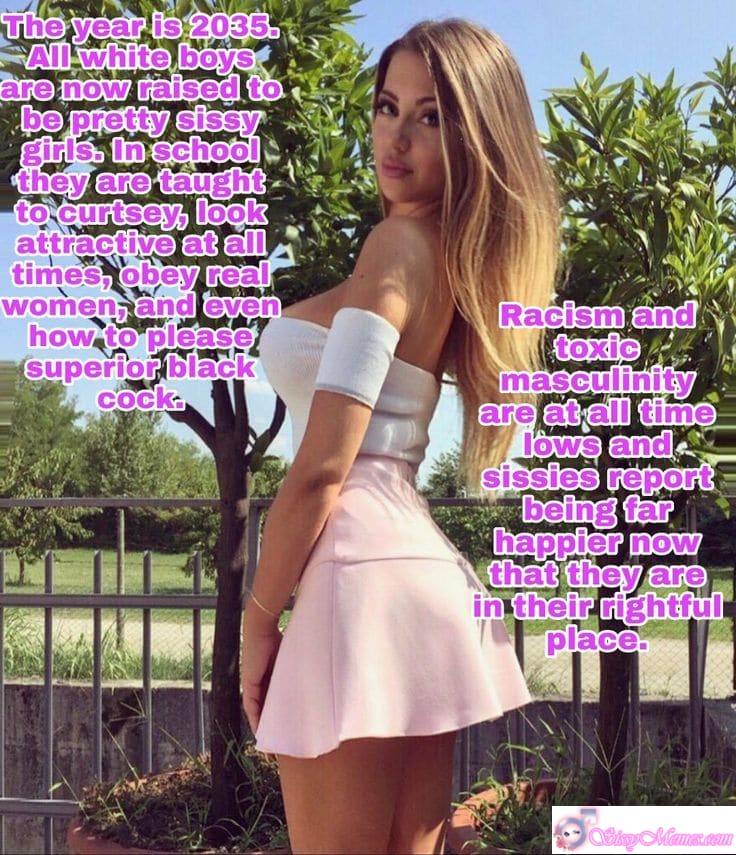 Sexy Humiliation Feminization Femdom sissy caption: In 2035, society embraces empathy and self-expression. Young men learn confidence, respect, and harmony in a more balanced world. The Year 2035 – a Kinder Future
