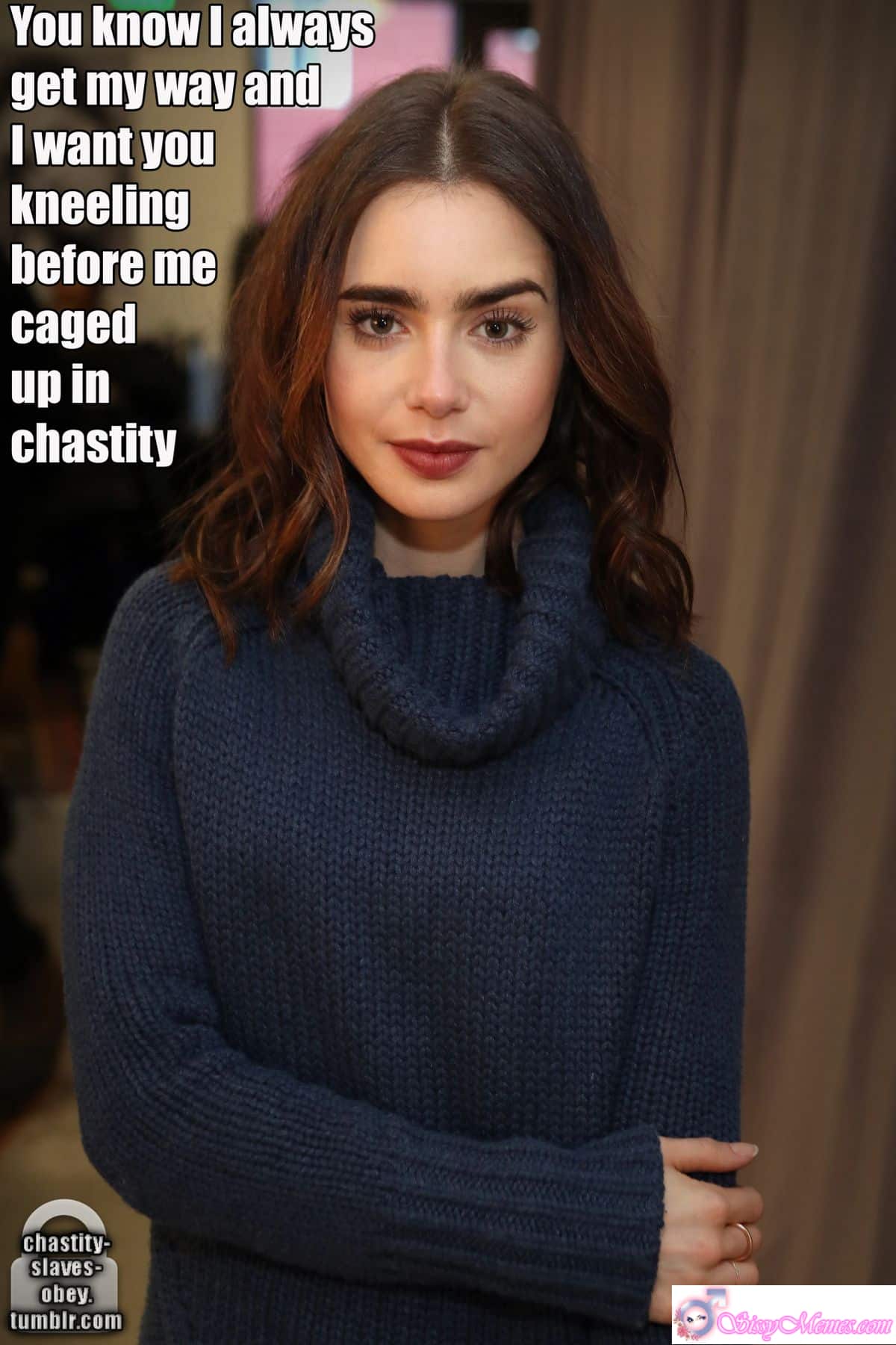 Humiliation Femdom Chastity sissy caption: You always get your way as your sissy kneels before you, caged in chastity. Submission, control, and desire merge in this intense and commanding scene. Obedient Sissy Kneels in Chastity