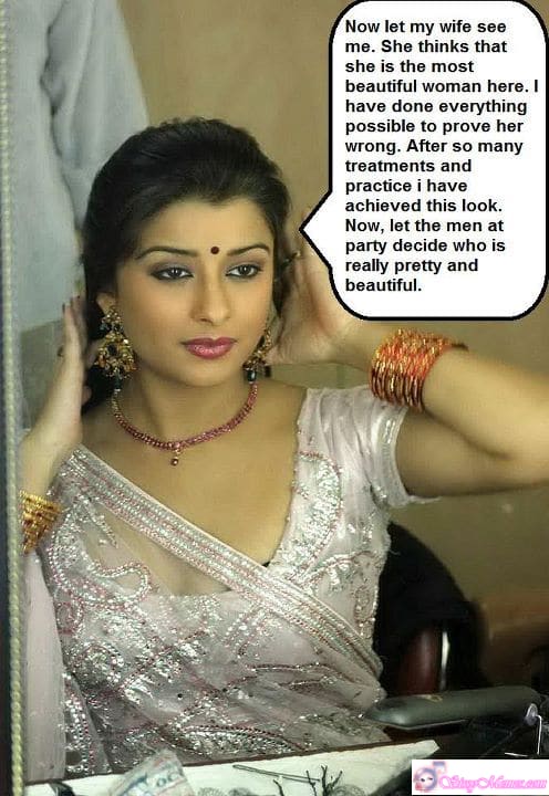 Femboy Asian sissy caption: After dedication and practice, I’ve achieved this stunning sissy transformation. Now my wife isn’t the only beauty at the party—let the men decide who’s truly pretty. Asian, Indian. Transformative Sissy Look Shines at Party