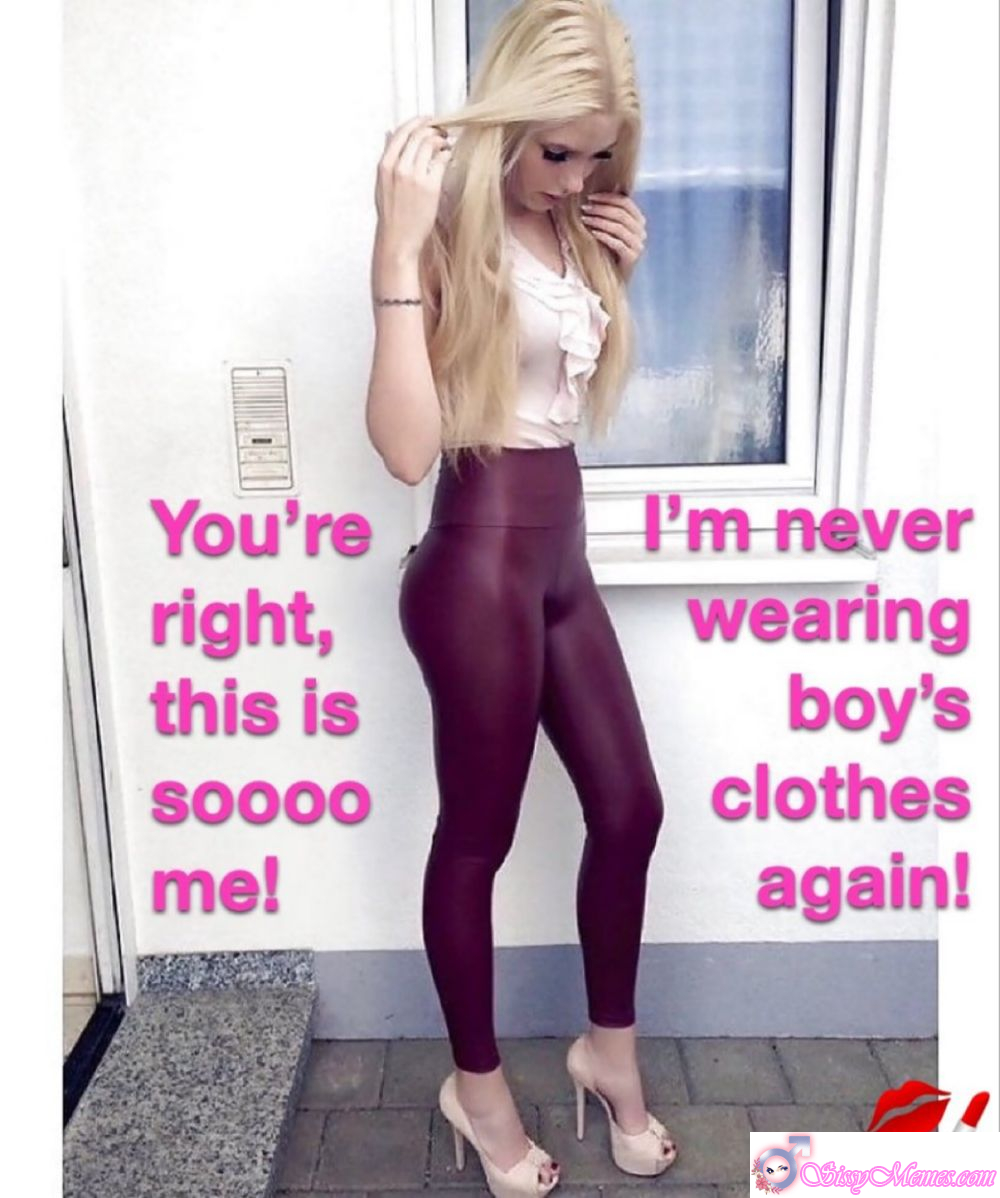 Feminization Femboy sissy caption: You fully embrace your feminine side, declaring you’ll never wear boys’ clothes again. Confidence, obedience, and a new sissy identity define your transformation. Sissy Embraces Never Wearing Boys Clothes Again