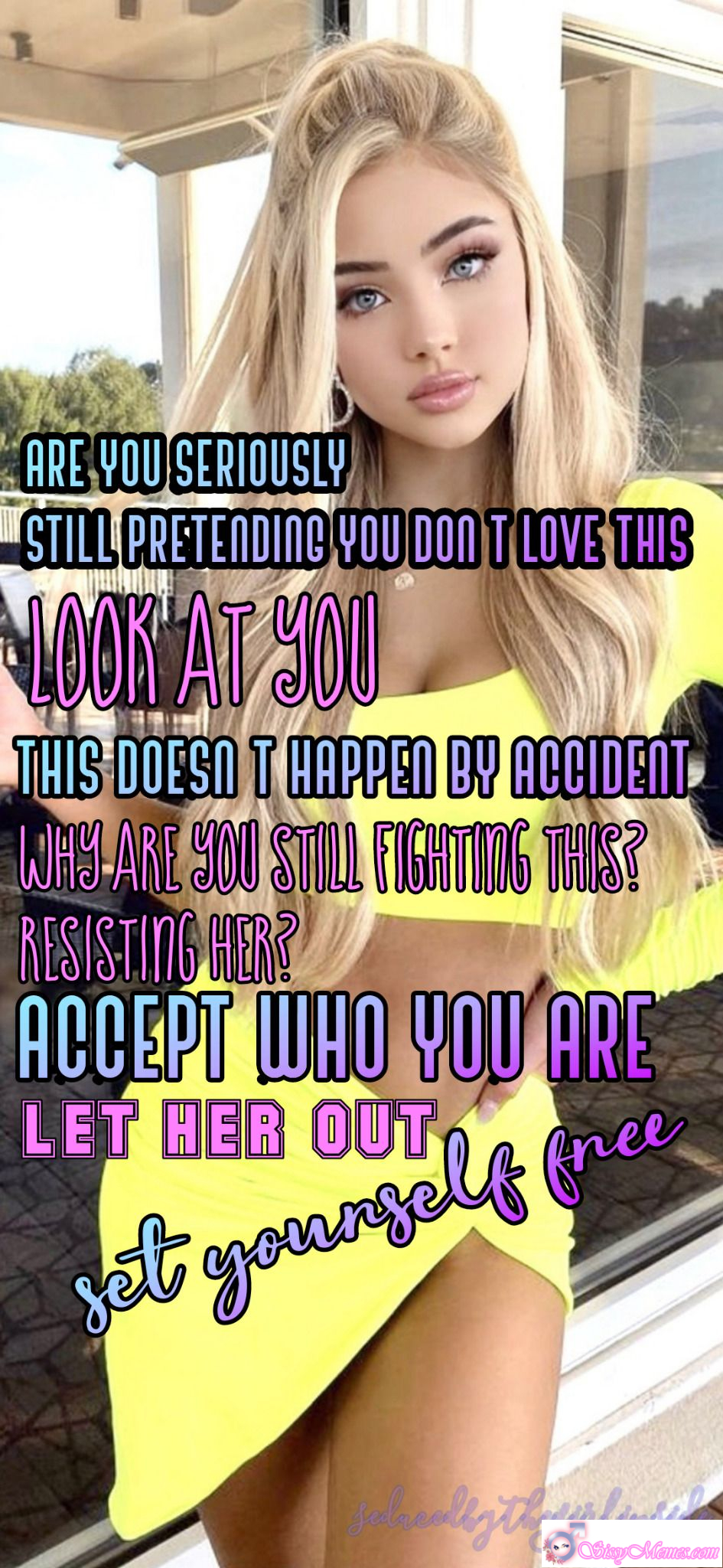 Trap Teen Feminization Femdom Femboy sissy caption: ARE YOU SERIOUSLY STILL PRETENDING YOU DON T LOVE THIS LOOK AT YOU THIS DOESN T HAPPEN BY ACCIDENT WHY ARE YOU STILL FIGHTING THIS? RESISTING HER? ACCEPT WHO YOU ARE LET HER OUT set yourself free salacally thegirlines sissy...