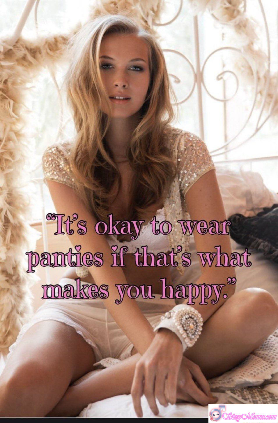 Trap Sexy Hypno Humiliation Feminization Femboy sissy caption: “It’s okay to wear panties if that’s what makes you happy 99 ifunny.co Wear What Makes You Happy